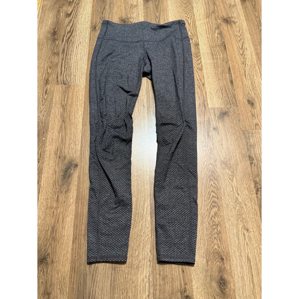 Athleta Leggings Womens Size XS Black Gray Yoga Pants Textured Pattern